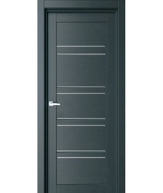 Дверь с ПВХ покрытием 75К (Графит, Стекло Матовое) Дверь с ПВХ покрытием 75К (Графит, Стекло Матовое)