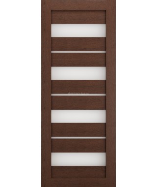 Дверь из экошпона Техно 15 Ясень коричневый (белое стекло)